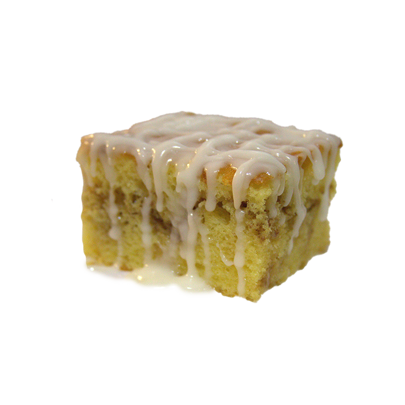 Classic honey bun cake with vanilla icing drizzle
